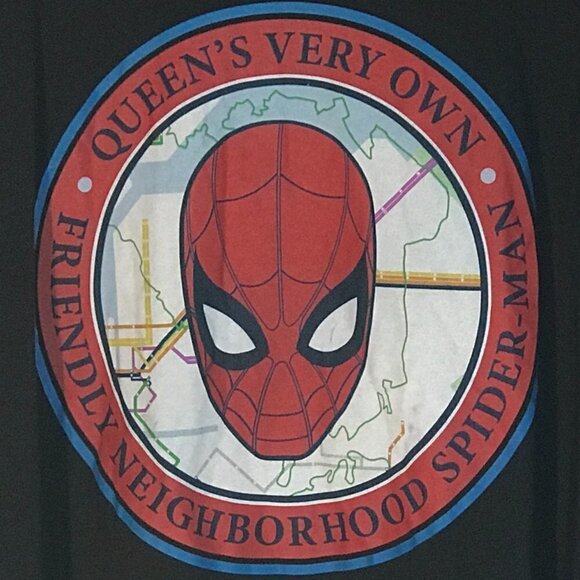Marvel Sony SPIDERMAN Far From Home Queens NYC Black Short Sleeve Tee Shirt 3XL - Picture 2 of 7
